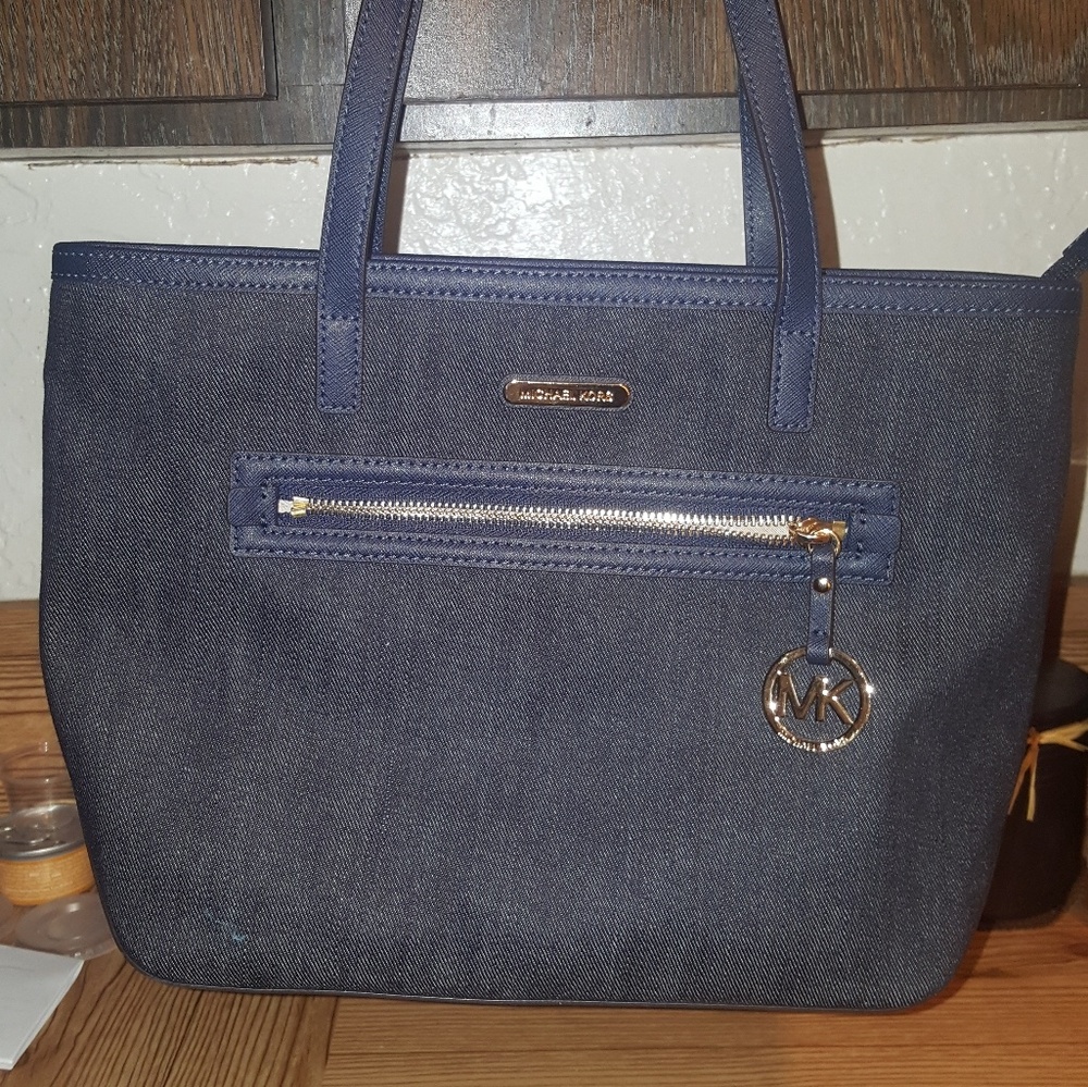 Dark blue denim Michael Kors purse